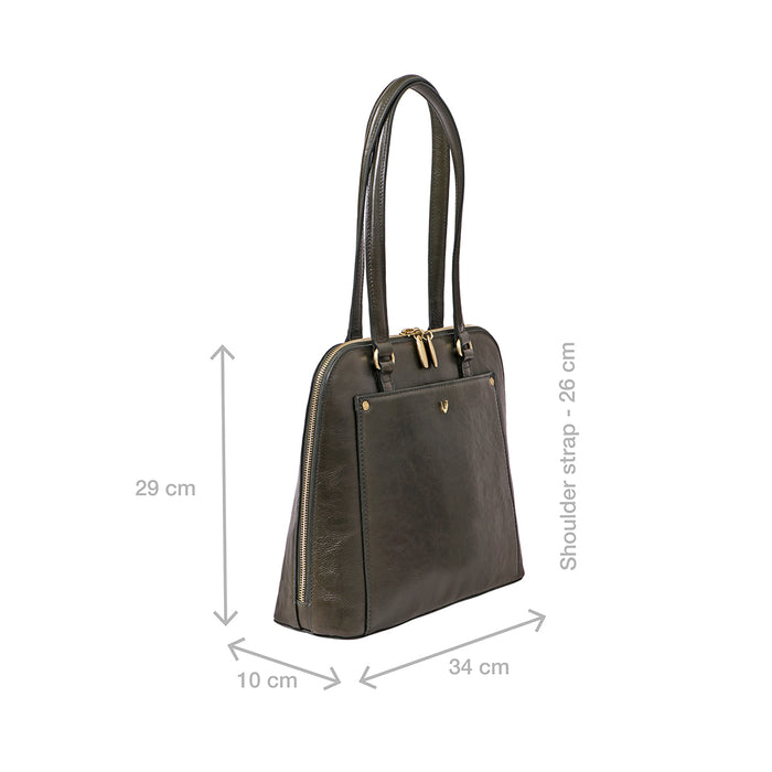 Geisha 02 Olive Leather Shoulder Bag