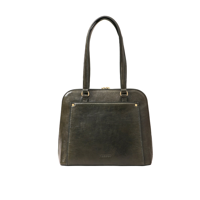 Geisha 02 Olive Leather Shoulder Bag