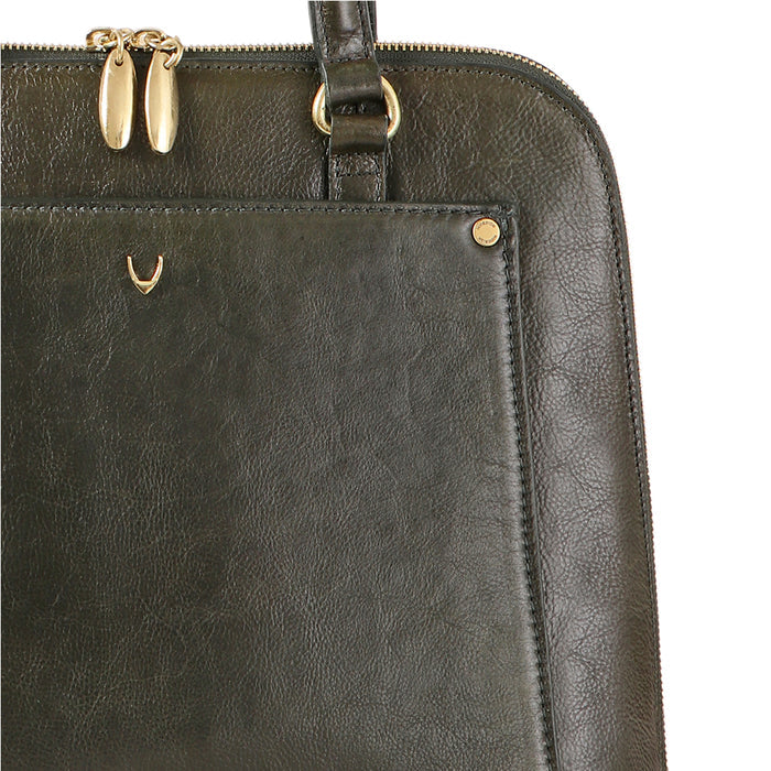 Geisha 02 Olive Leather Shoulder Bag