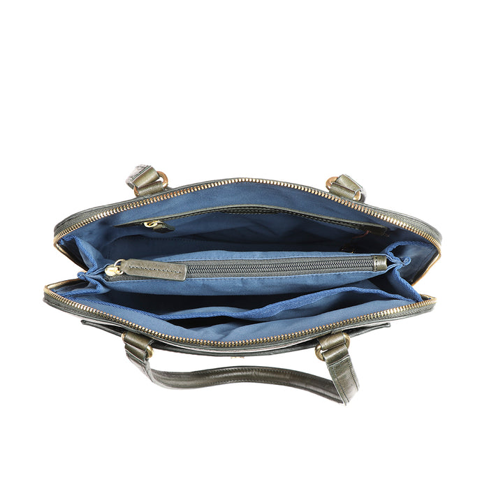 Geisha 02 Olive Leather Shoulder Bag