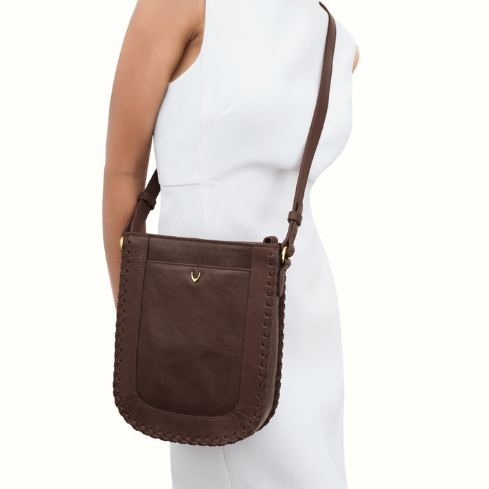 Geisha 03 Dark Brown Leather Sling Bag