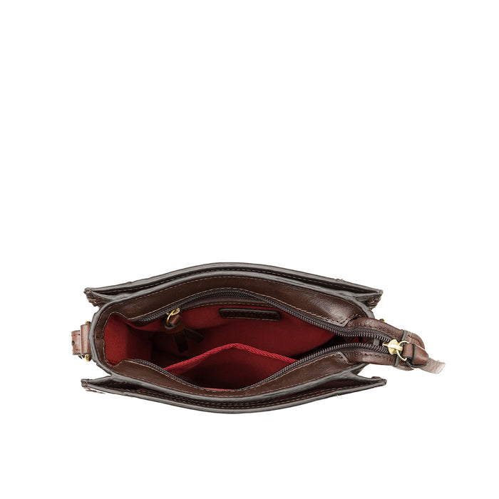 Geisha 03 Dark Brown Leather Sling Bag