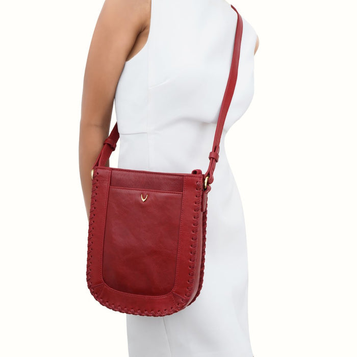 Geisha 03 Red Leather Sling Bag