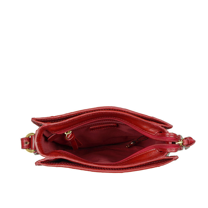 Geisha 03 Red Leather Sling Bag