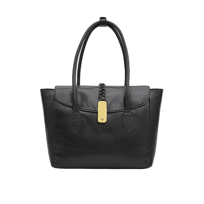 Geisha 04 Black Leather Laptop Bag