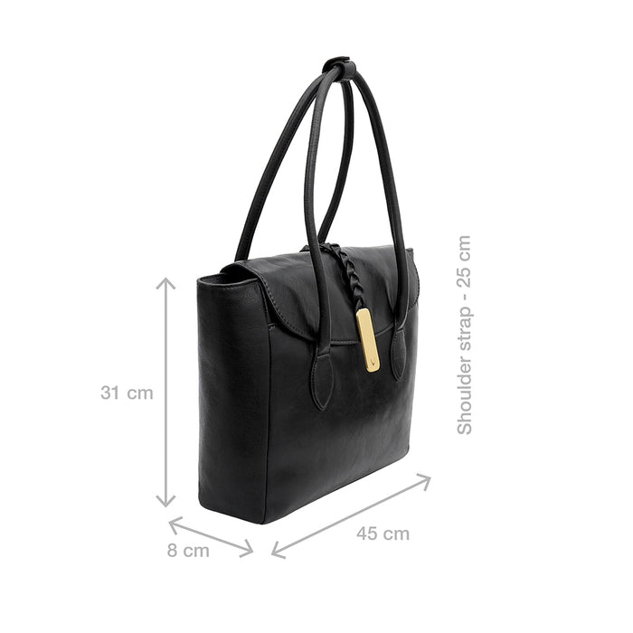 Geisha 04 Black Leather Laptop Bag
