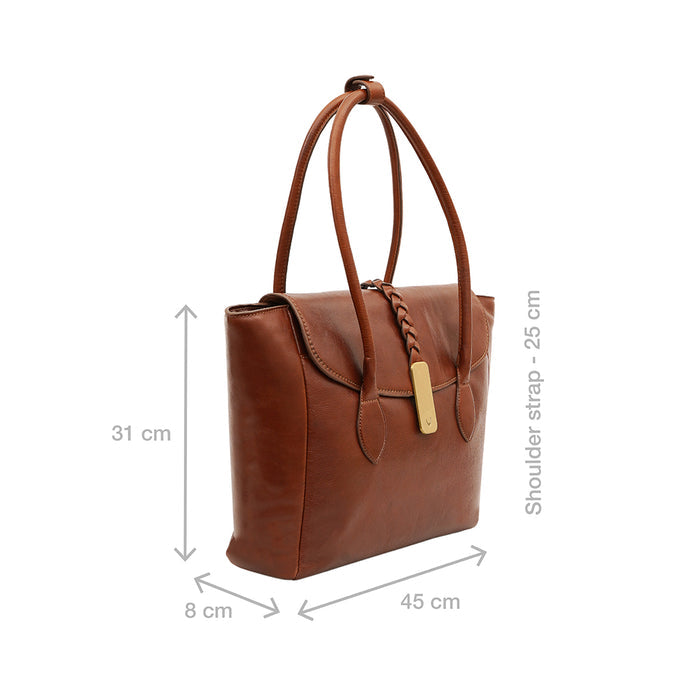 Geisha 04 Tan Leather Laptop Bag