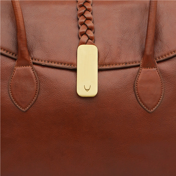 Geisha 04 Tan Leather Laptop Bag
