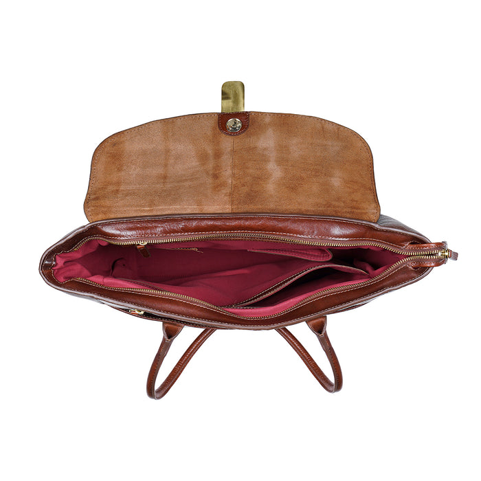 Geisha 04 Tan Leather Laptop Bag