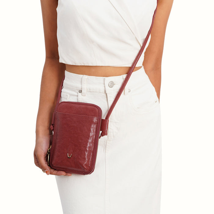 Geisha W1 Red Leather Sling Wallet
