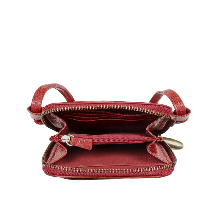 Geisha W1 Red Leather Sling Wallet