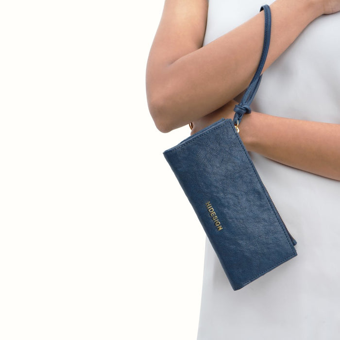Geisha W2 Blue Leather Bi-Fold Wallet