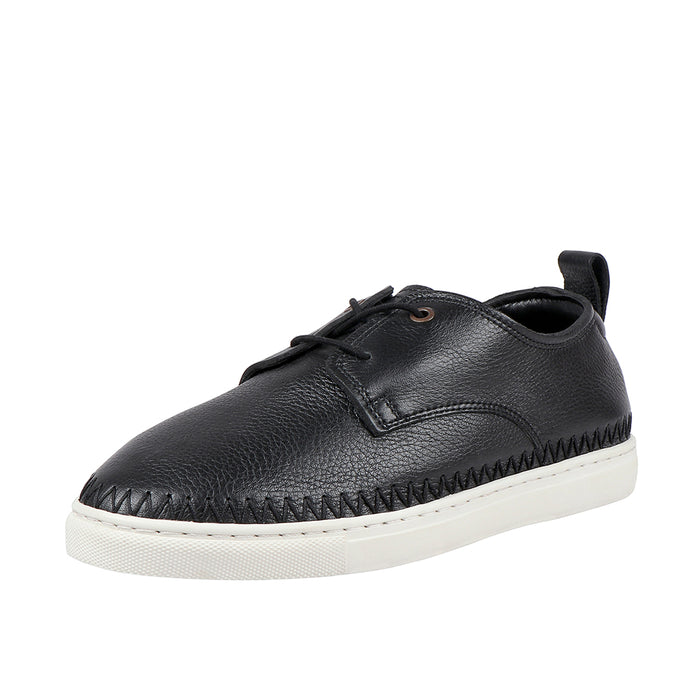 Geneva Men's Black Leather Lace Up Shoes