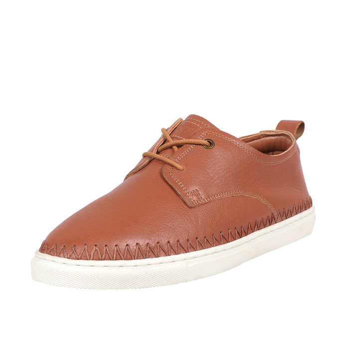 Geneva Men's Tan Leather Lace Up Shoes