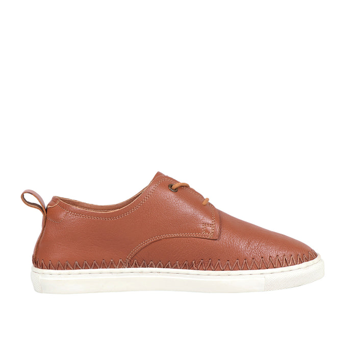 Geneva Men's Tan Leather Lace Up Shoes