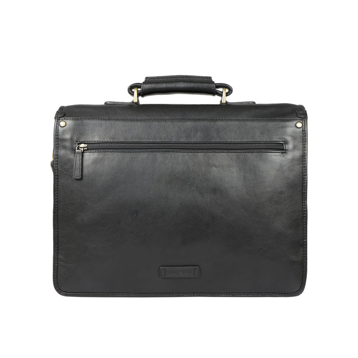 Gi First Black Leather  Briefcase