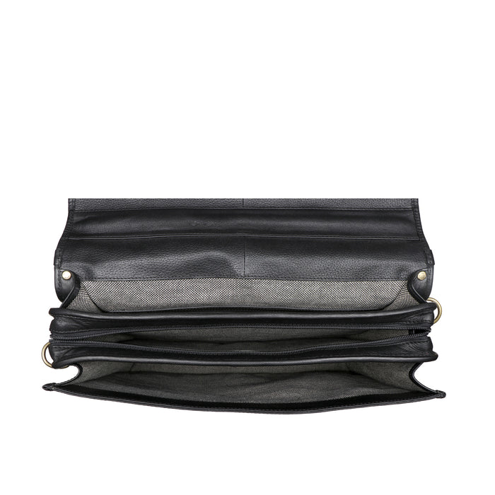 Gi First Black Leather  Briefcase