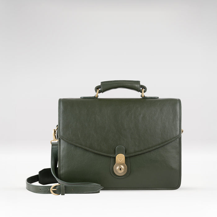 Gi First Green Leather  Briefcase