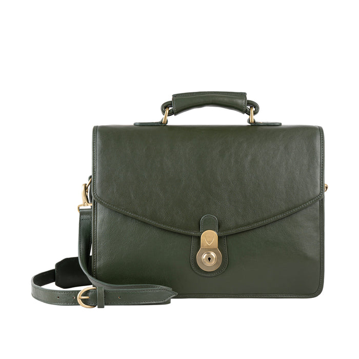 Gi First Green Leather  Briefcase