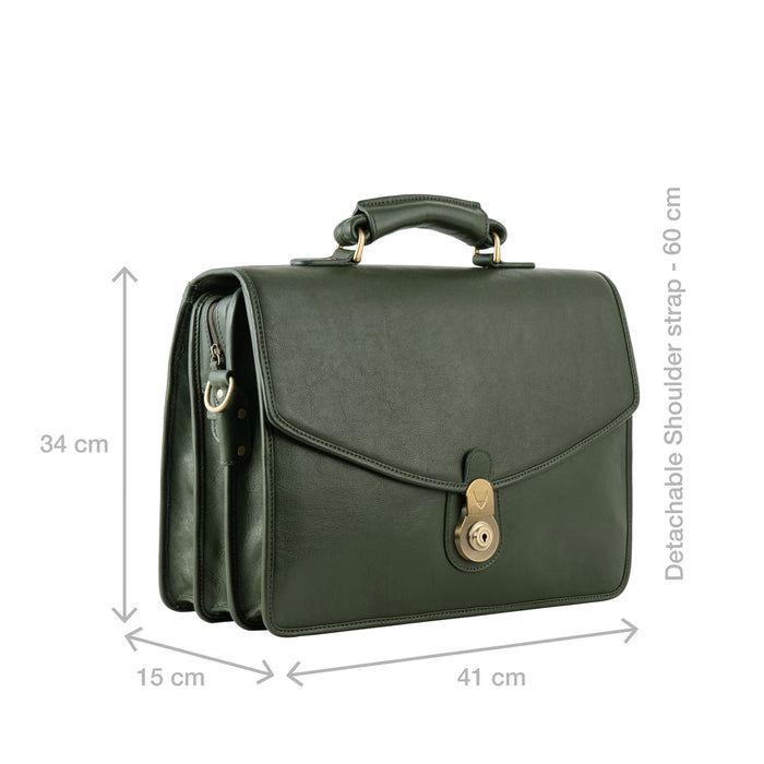 Gi First Green Leather  Briefcase