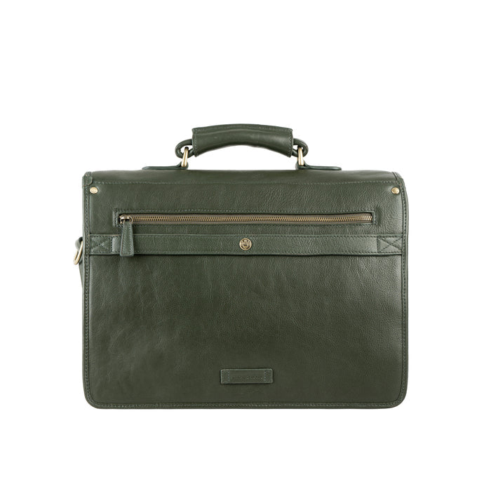 Gi First Green Leather  Briefcase