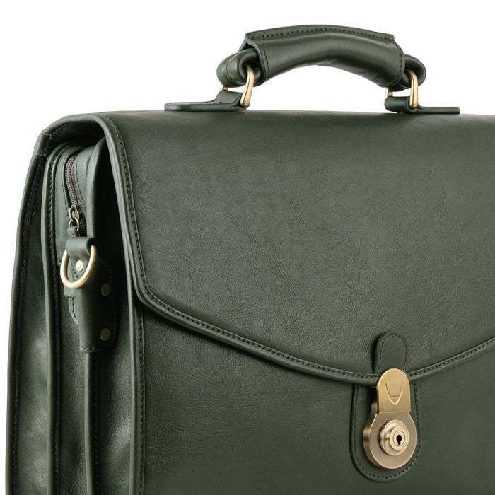 Gi First Green Leather  Briefcase