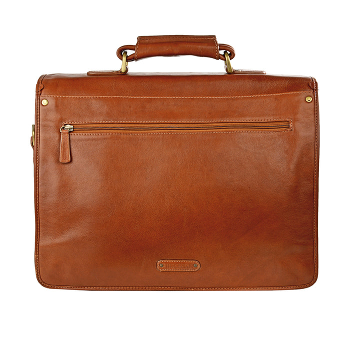 Gi First Tan Leather  Briefcase