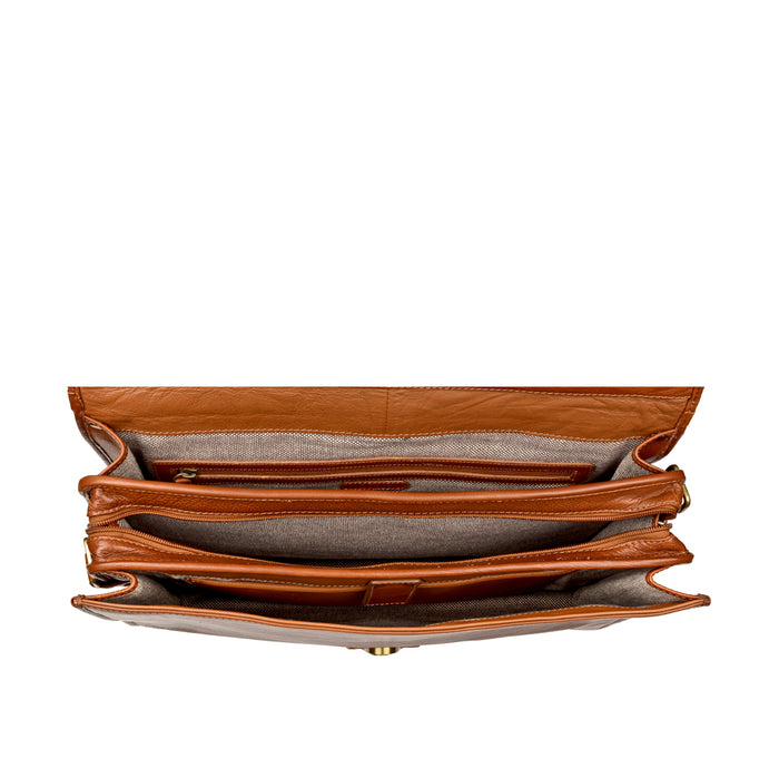 Gi First Tan Leather  Briefcase
