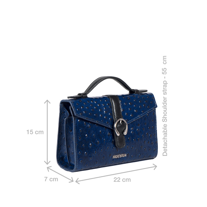 Gigi 01 Blue Leather Sling Bag
