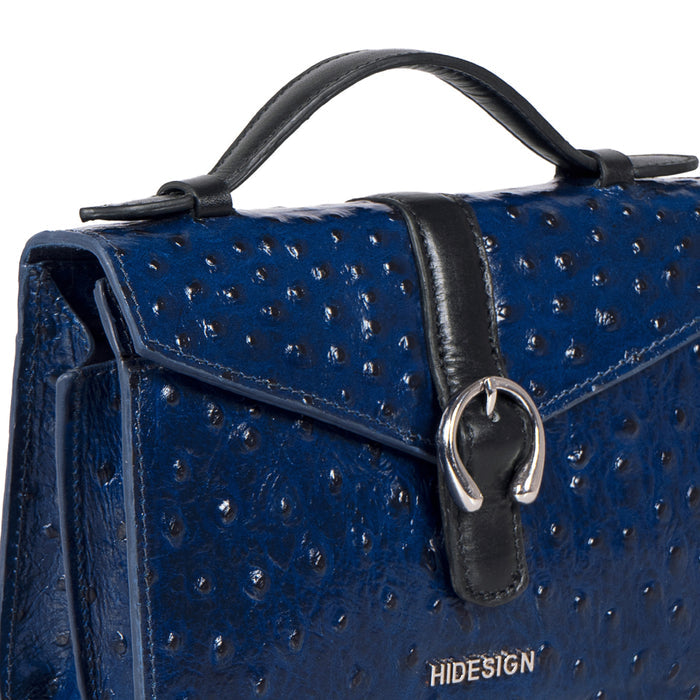 Gigi 01 Blue Leather Sling Bag
