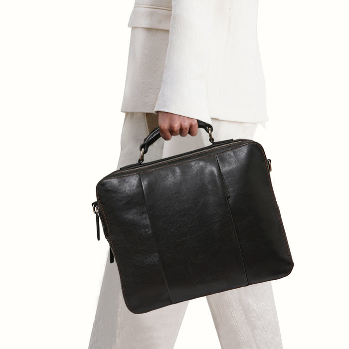 Gitano 03 Black Leather  Briefcase