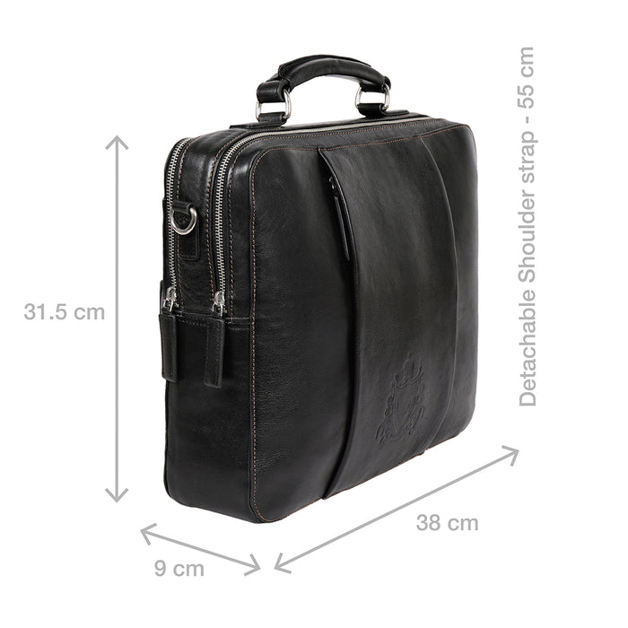 Gitano 03 Black Leather  Briefcase