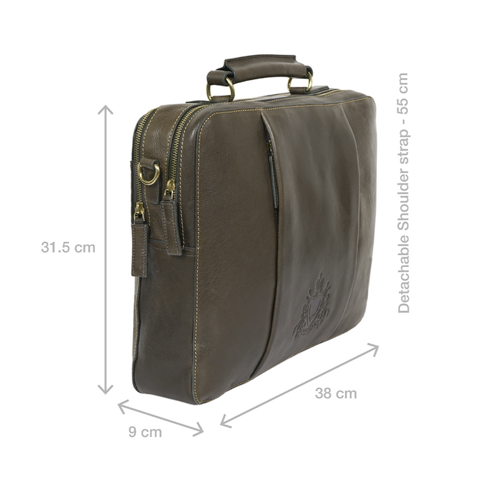 Gitano 03 Green Leather  Briefcase