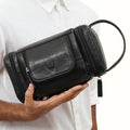 Gitano W1 Black Leather Wash Bag
