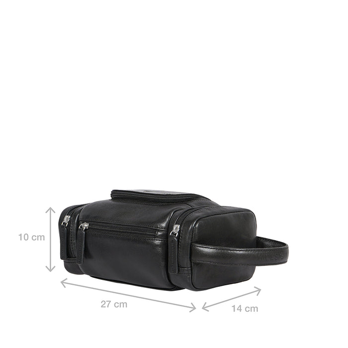 Gitano W1 Black Leather Wash Bag