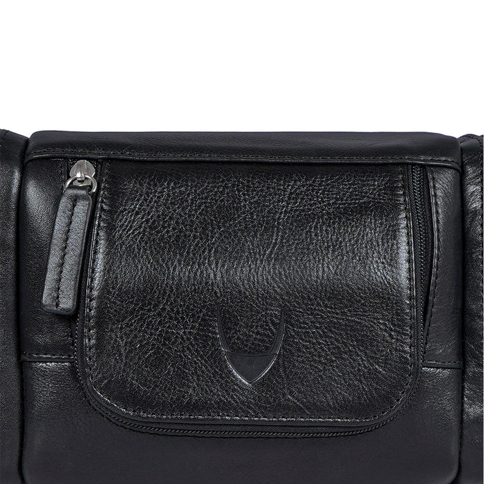 Gitano W1 Black Leather Wash Bag