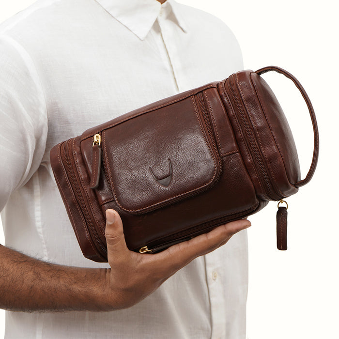 Gitano W1 Tan Leather Wash Bag