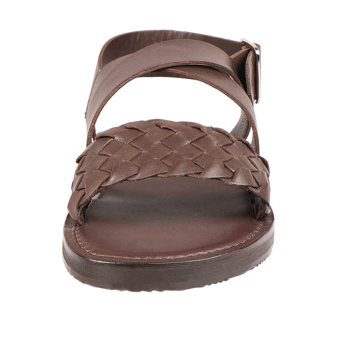 Glen Men's Brown Leather Strap Sandals