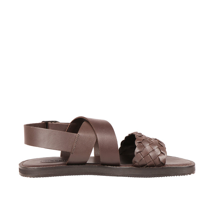 Glen Men's Brown Leather Strap Sandals