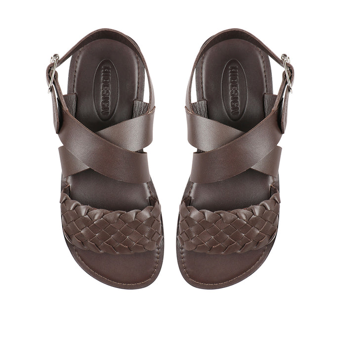 Glen Men's Brown Leather Strap Sandals