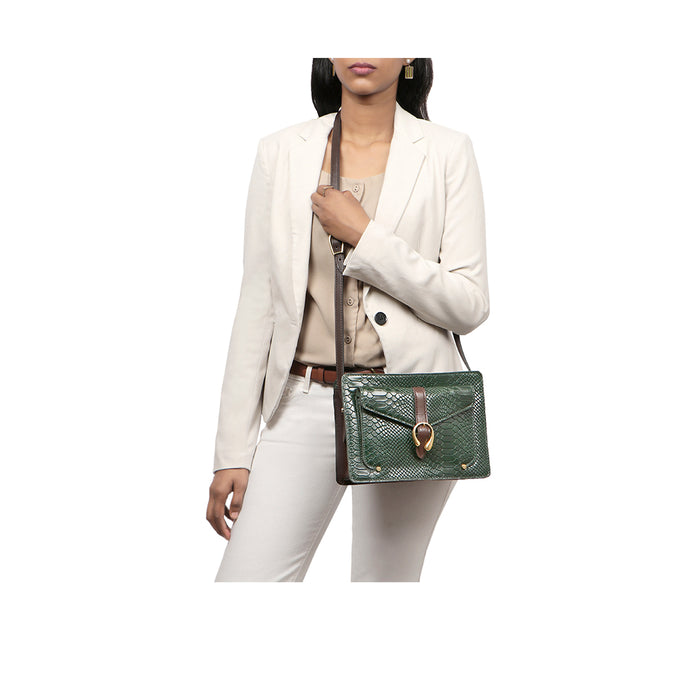 Glendale Green Leather Sling Bag