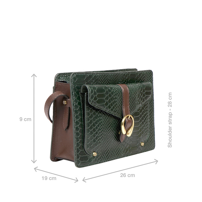 Glendale Green Leather Sling Bag