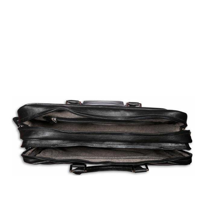 Golf 02 Black Leather  Briefcase