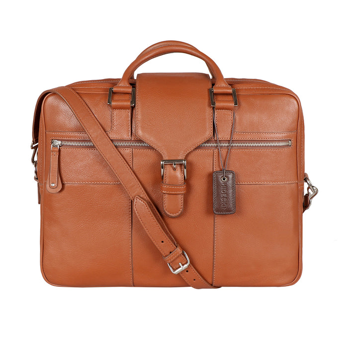 Golf 02 Tan Leather  Briefcase