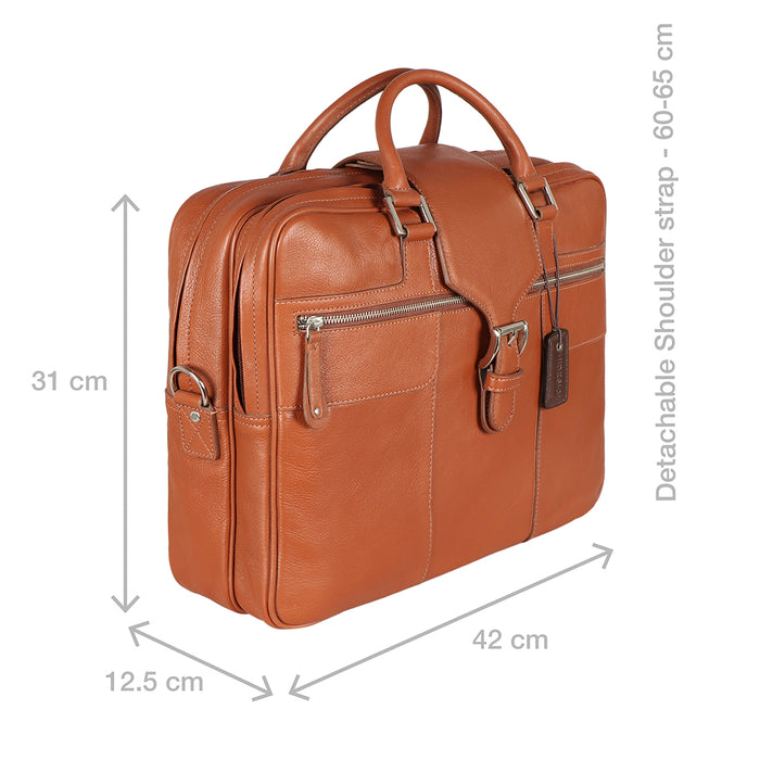 Golf 02 Tan Leather  Briefcase