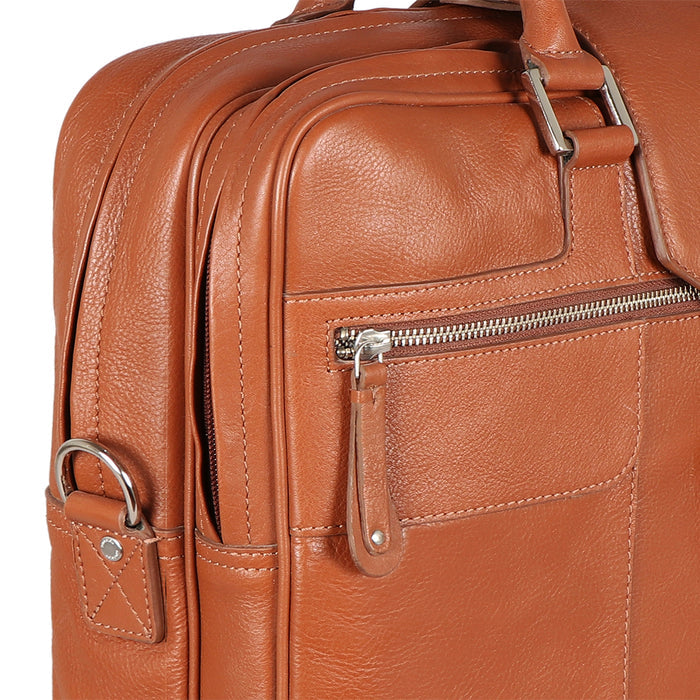 Golf 02 Tan Leather  Briefcase