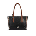 Gracie 02 Black Leather Tote Bag