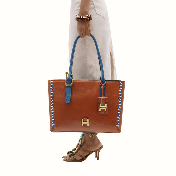 Gracie 02 Brown Leather Tote Bag