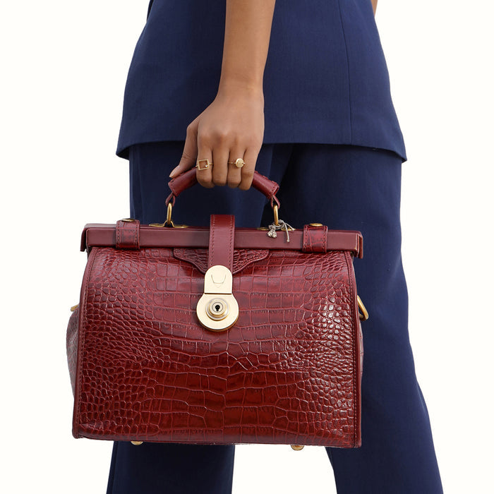 Grazia Red Leather Satchel