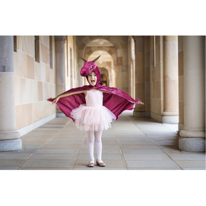 Great Pretenders - Burgundy & Copper Starry Night Dragon Cape Size 5-6